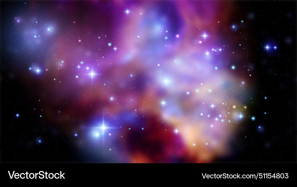 Space background with realistic nebula vector image