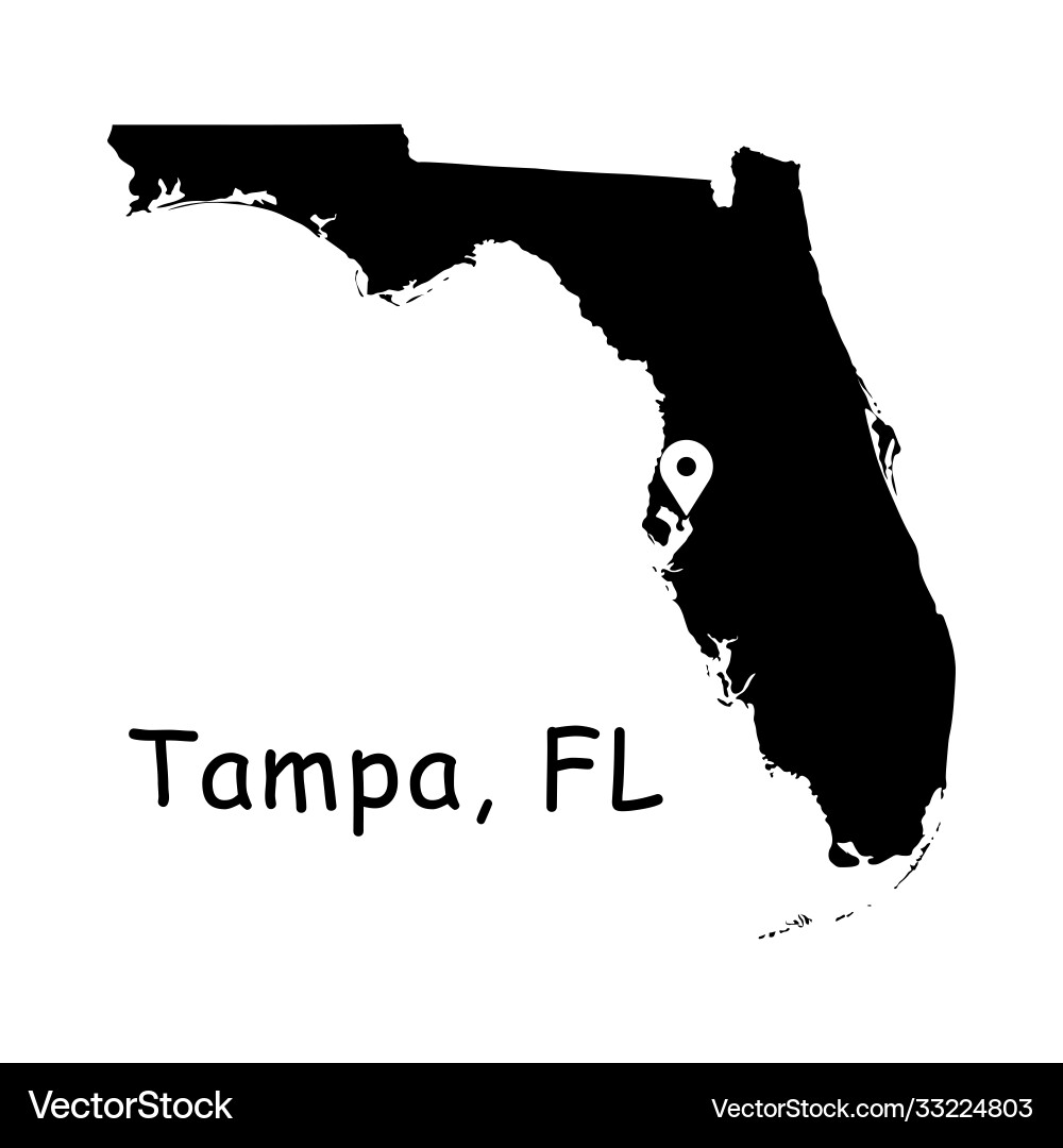 Tampa, Florida Map Vector Image
