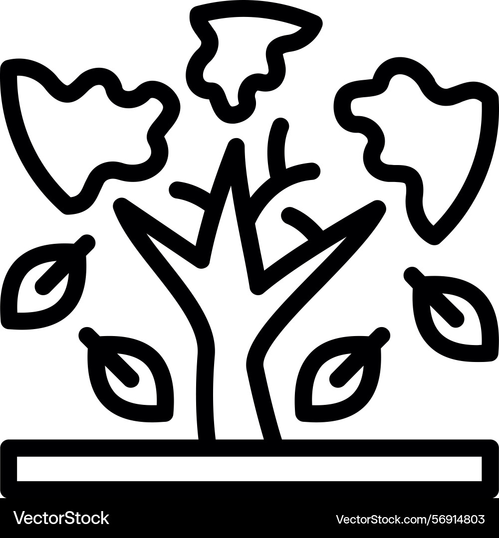 Tree linear style icon design vector image