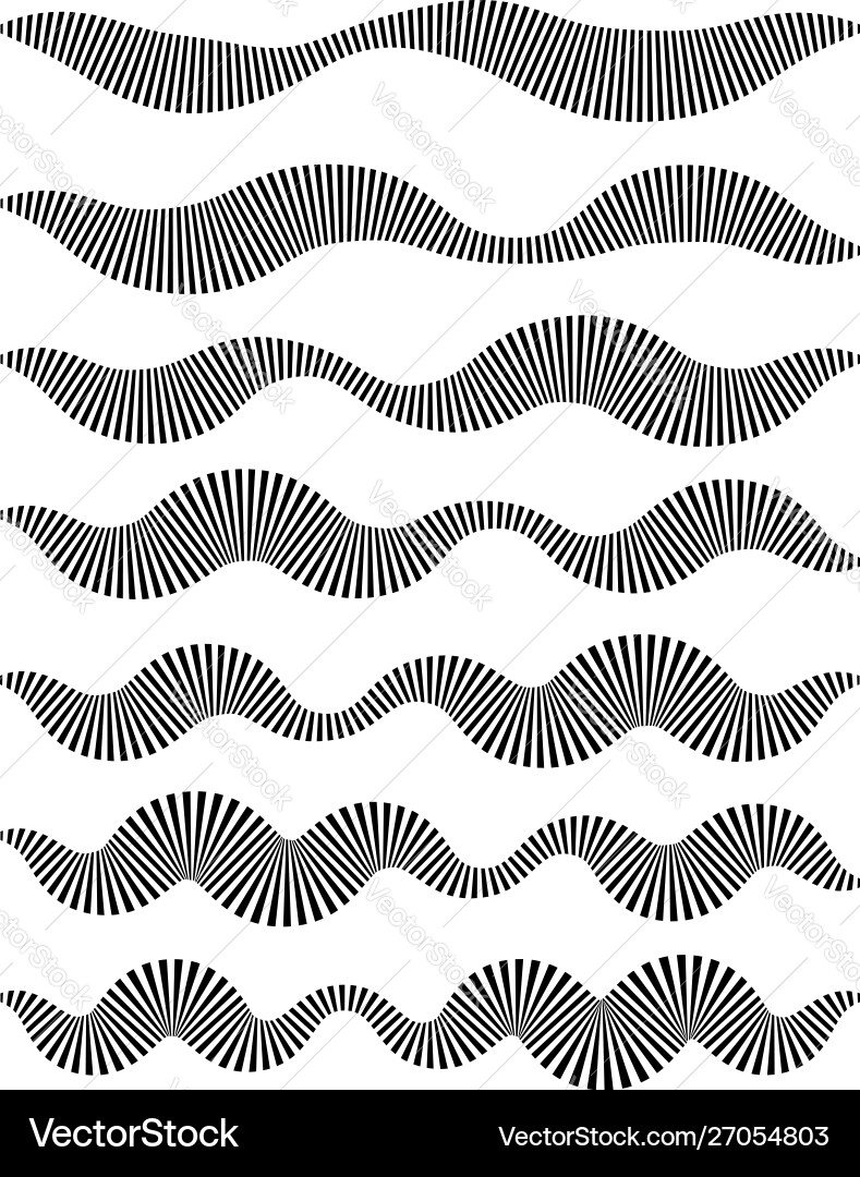 Wavy billow zigzag line element set lines Vector Image