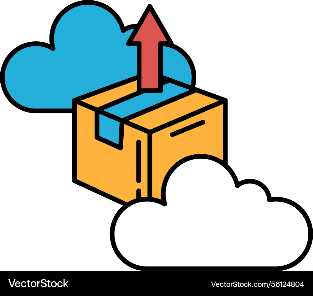A box with red arrow pointing upwards A box with red arrow pointing upwards vector image