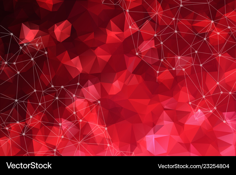 Abstract connected dots on bright red background Abstract connected dots on bright red background vector image