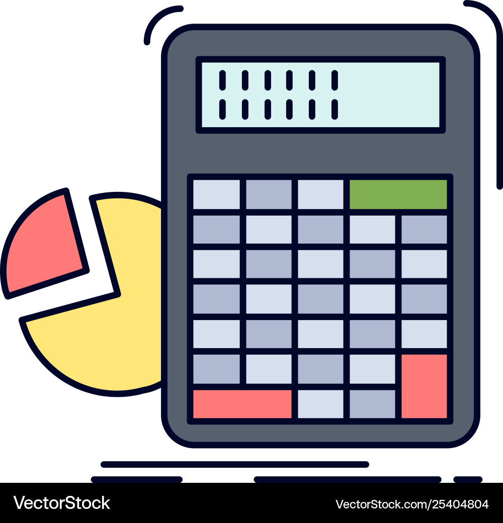 Calculator calculation math progress graph flat Vector Image