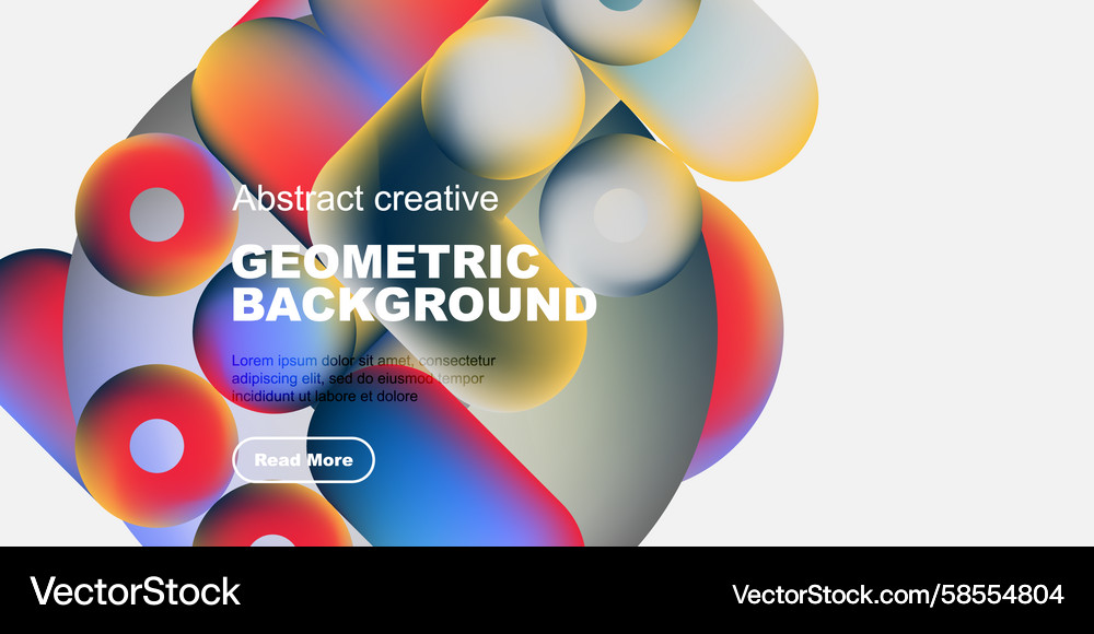 Colorful geometric shapes overlap creating Vector Image