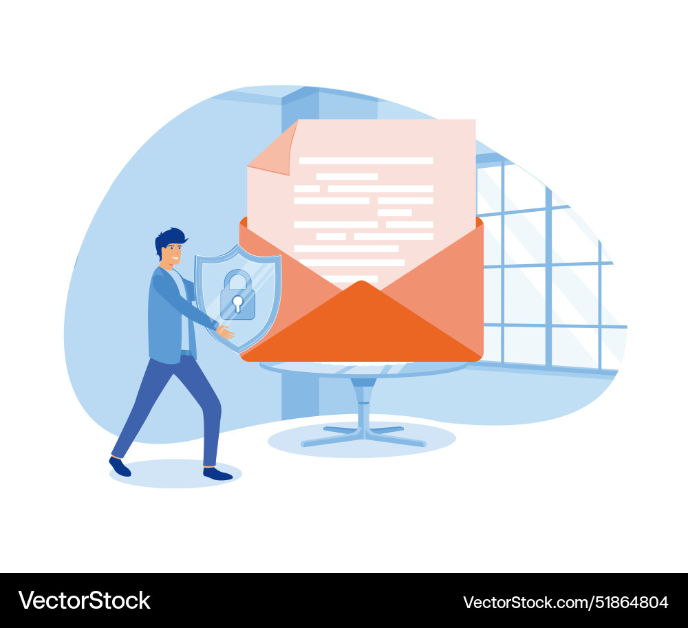 Concept of encryption emails internet data vector image