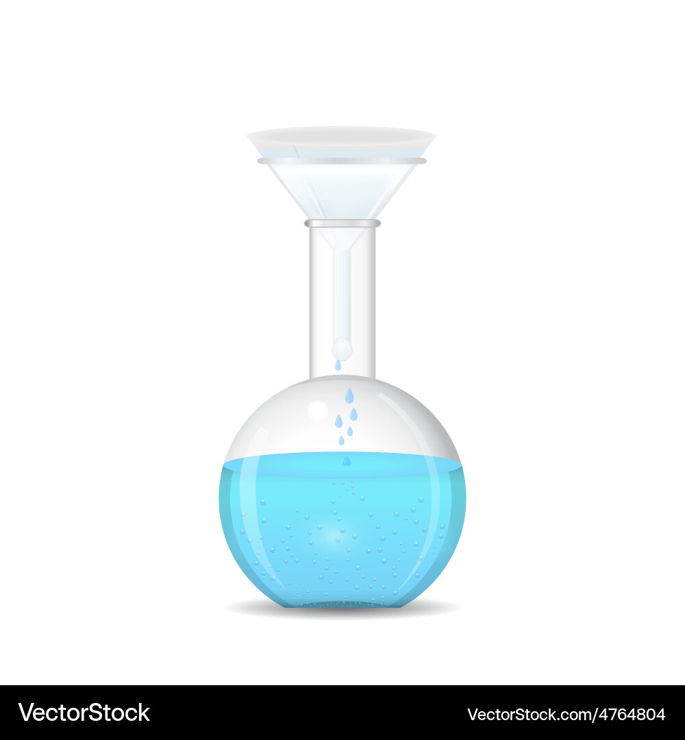 Filtration of solution in a flat bottomed flask Filtration of solution in a flat bottomed flask vector image
