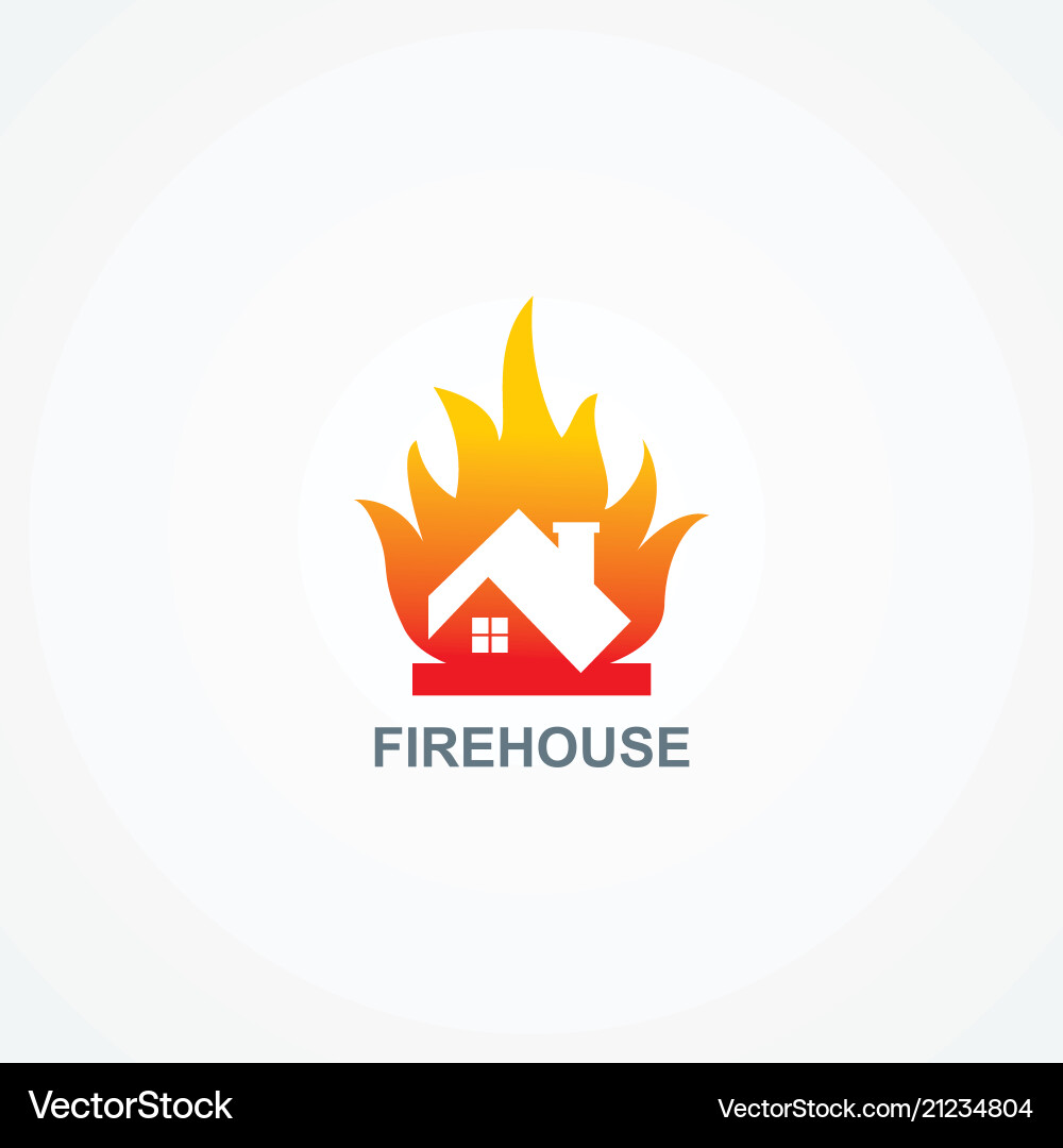 Fire House Logo - Flame & Home Vector Image