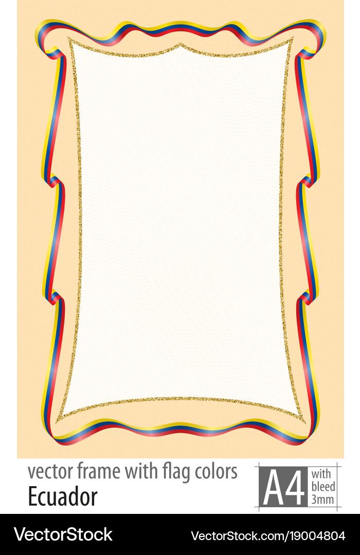 Frame and border of ribbon with the colors Vector Image