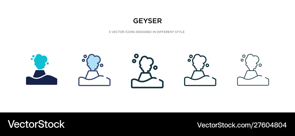 Geyser icon in different style two colored Vector Image