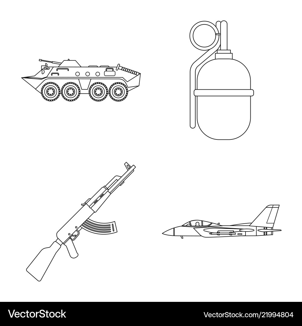 Isolated object of weapon and gun symbol set Isolated object of weapon and gun symbol set vector image
