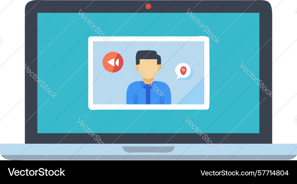 Laptop with online course user interface design Vector Image