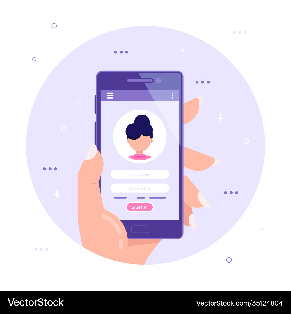 Mobile Login Form - User Authentication vector image