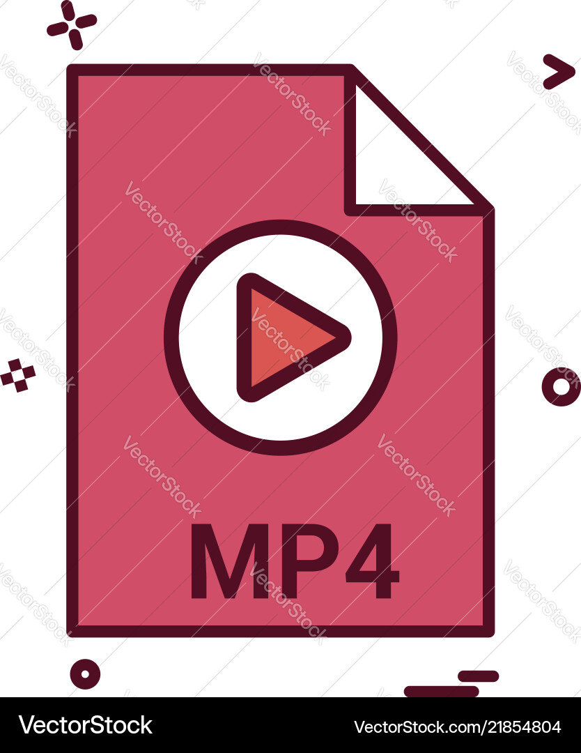 Mp4 file extension format icon design Mp4 file extension format icon design vector image