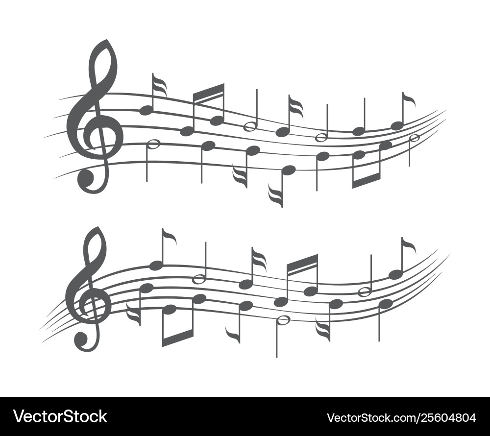 Musical Notes on Staves Vector Image