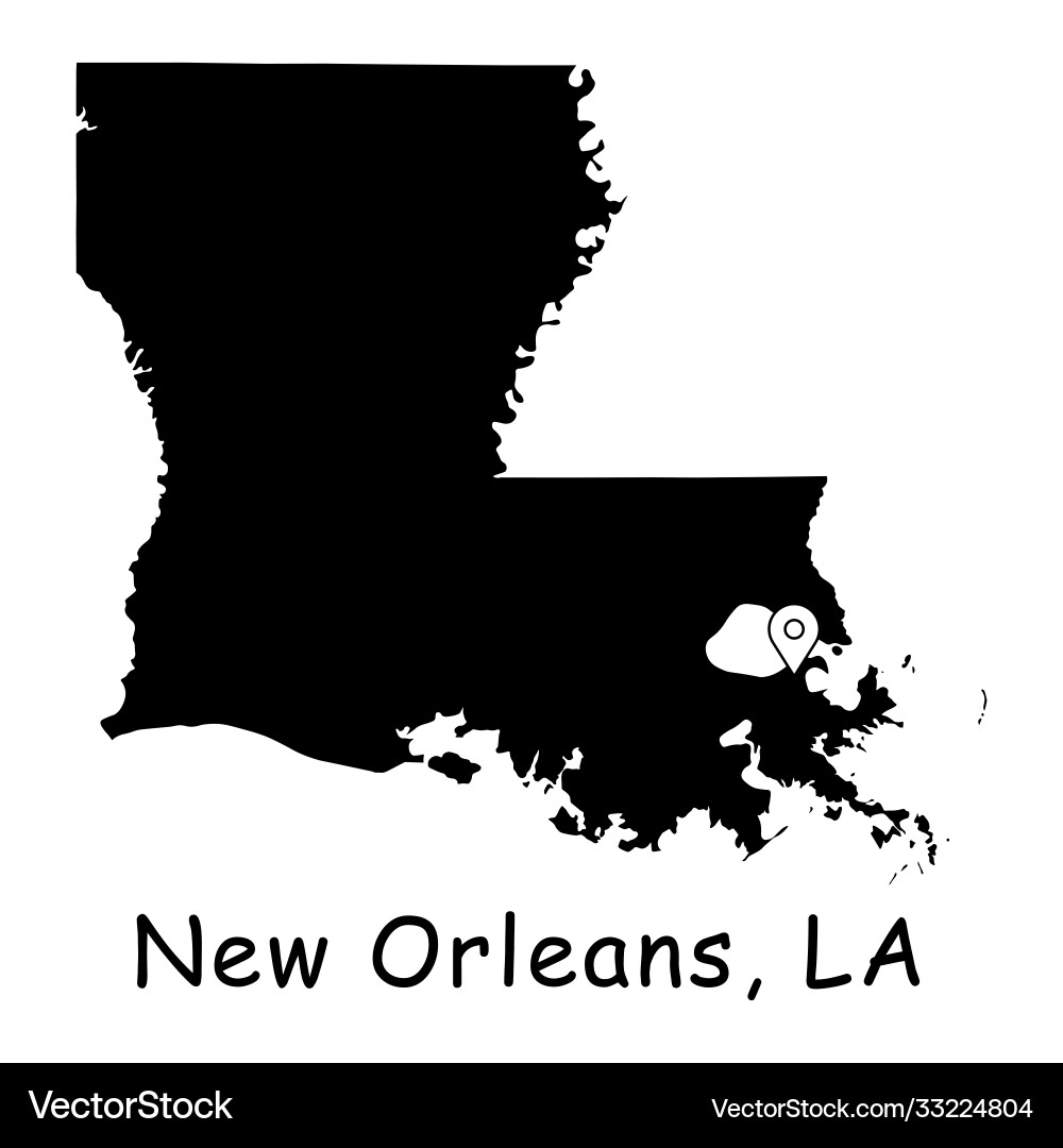 New Orleans, Louisiana Map Vector Image