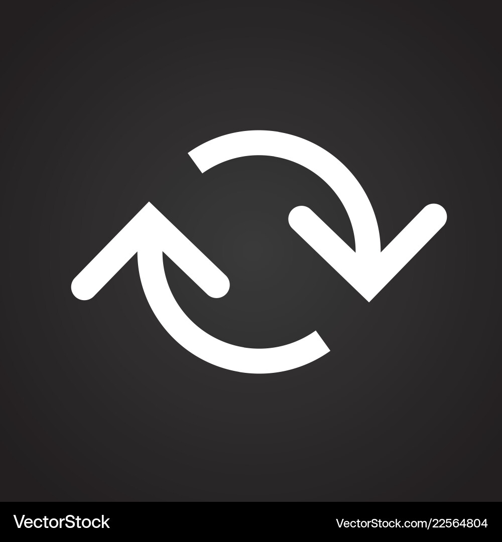 Refresh button on black background Refresh button on black background vector image