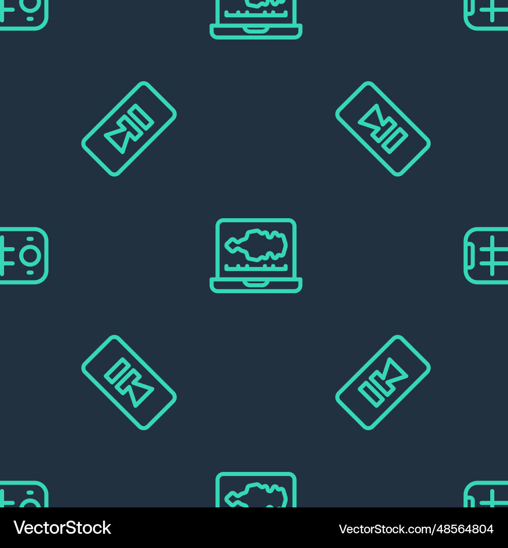 Set line sound or audio recorder pause button Set line sound or audio recorder pause button vector image