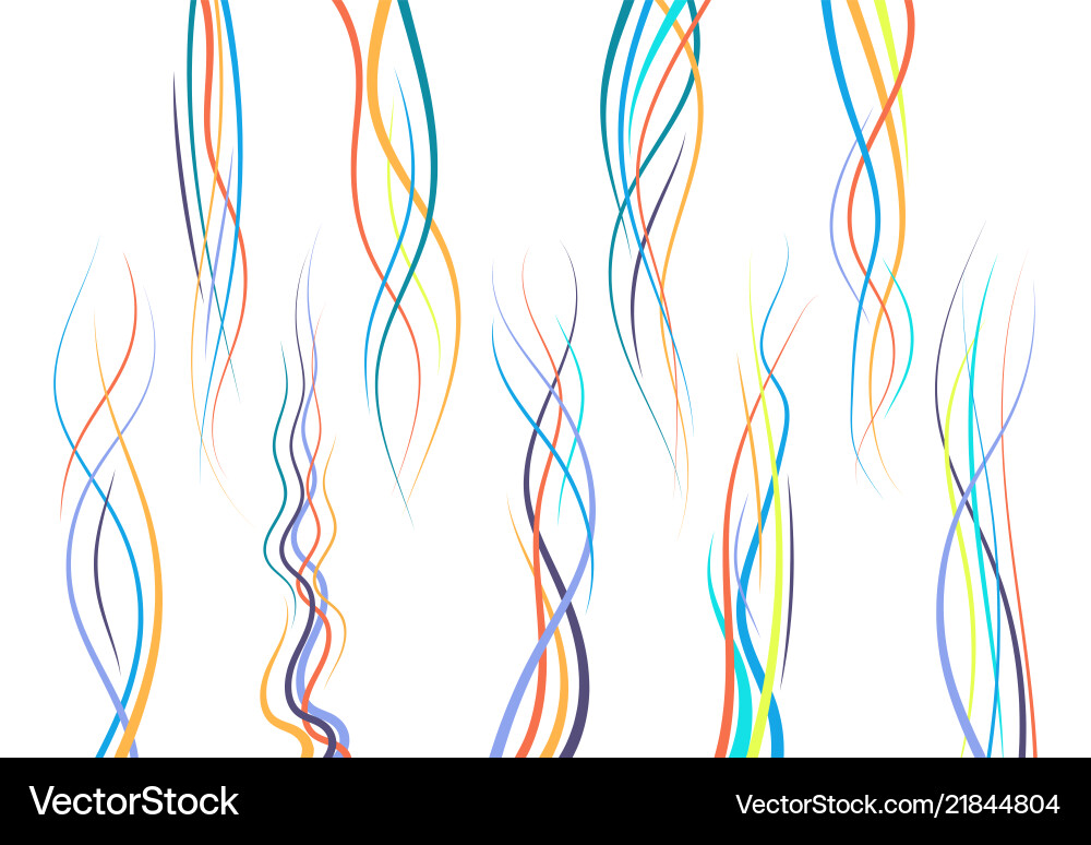 Set of abstract color curved lines Set of abstract color curved lines vector image