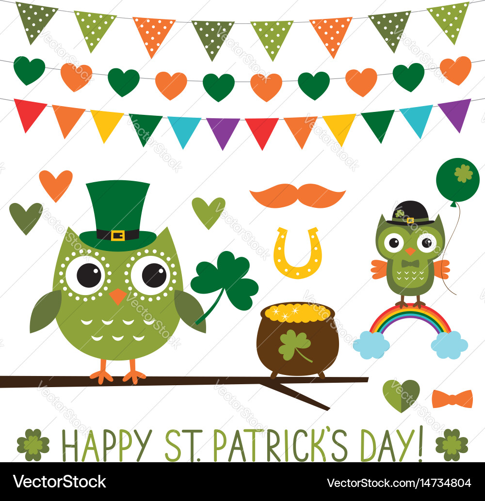 St. Patrick's Day Elements Collection Vector Image