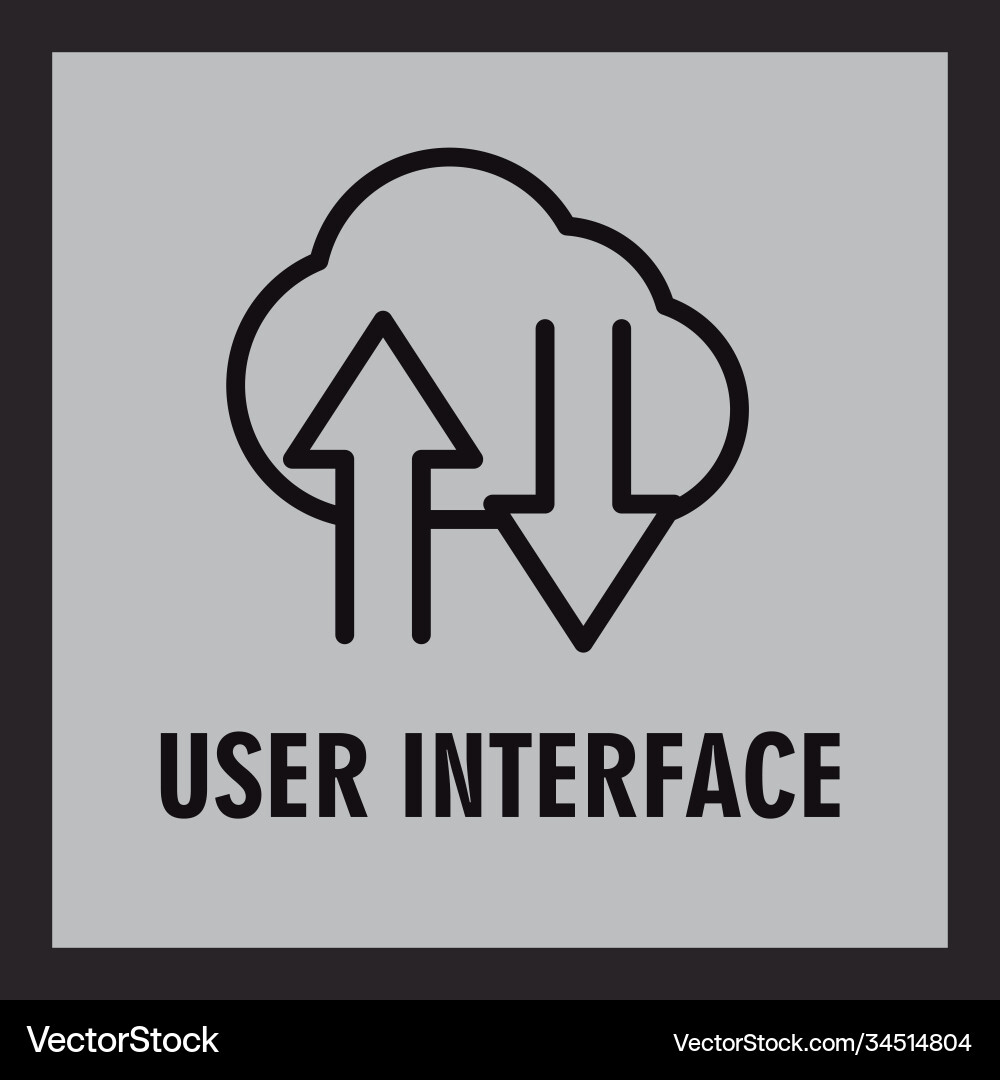 User interface cloud computing upload vector image