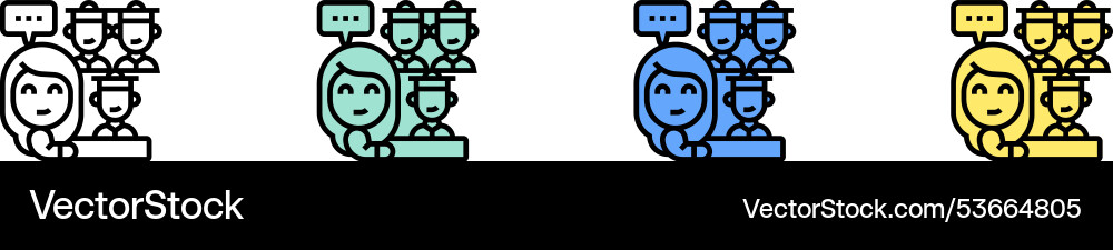 Advisor icon outline green blue and yellow style Advisor icon outline green blue and yellow style vector image