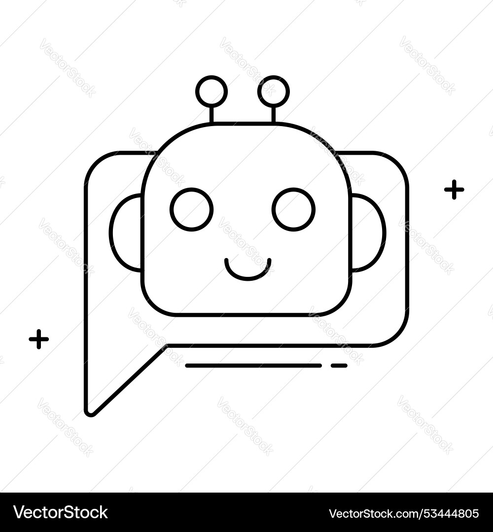 Ai chat bot icon design virtual assistant Vector Image