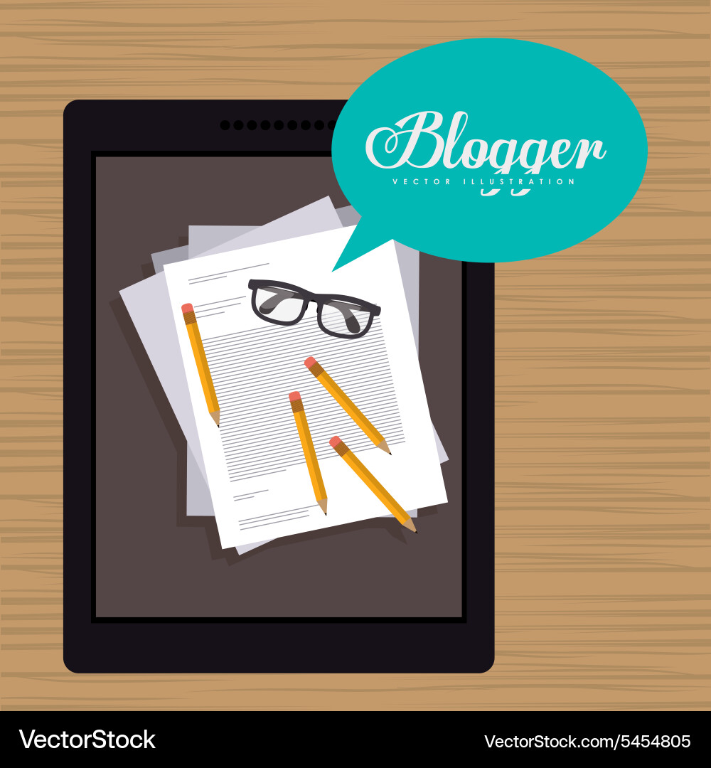 Blogger design Vector Image
