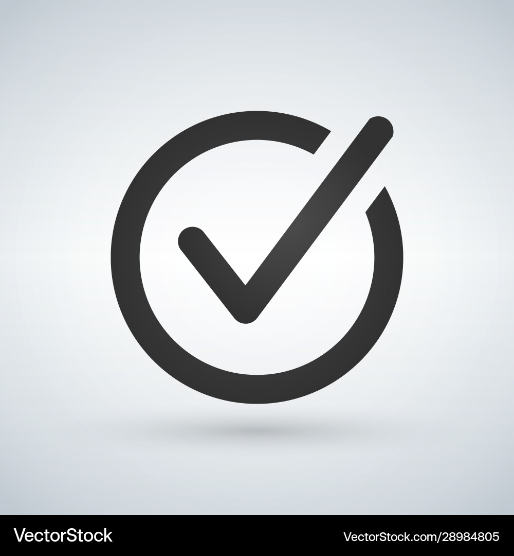 Check list button icon mark in round sign vector image