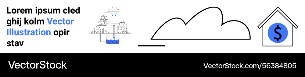Cloud storage concept with data upload and house Vector Image