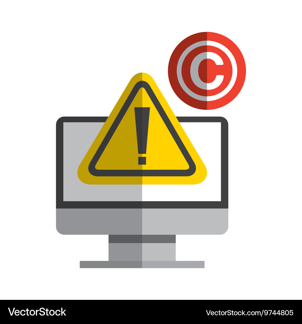 Computer and c icon copyright design vector image