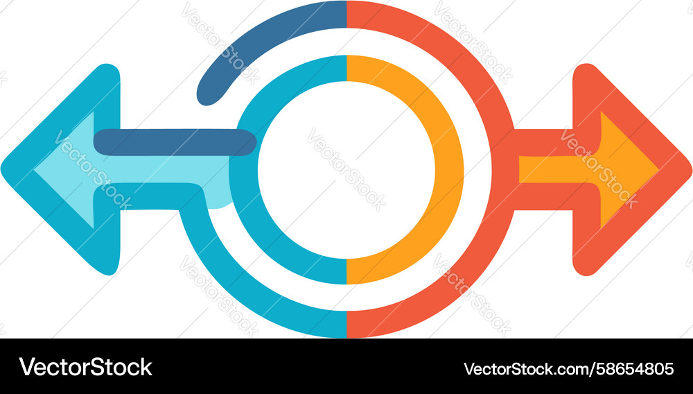 Data flow direction icon circular chart Vector Image
