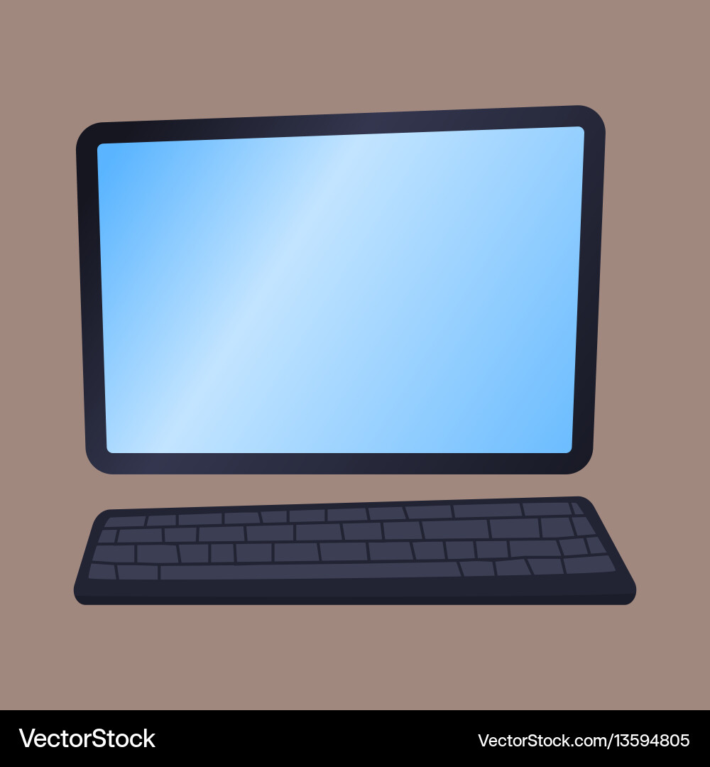 Desktop computer technology isolated icon vector image