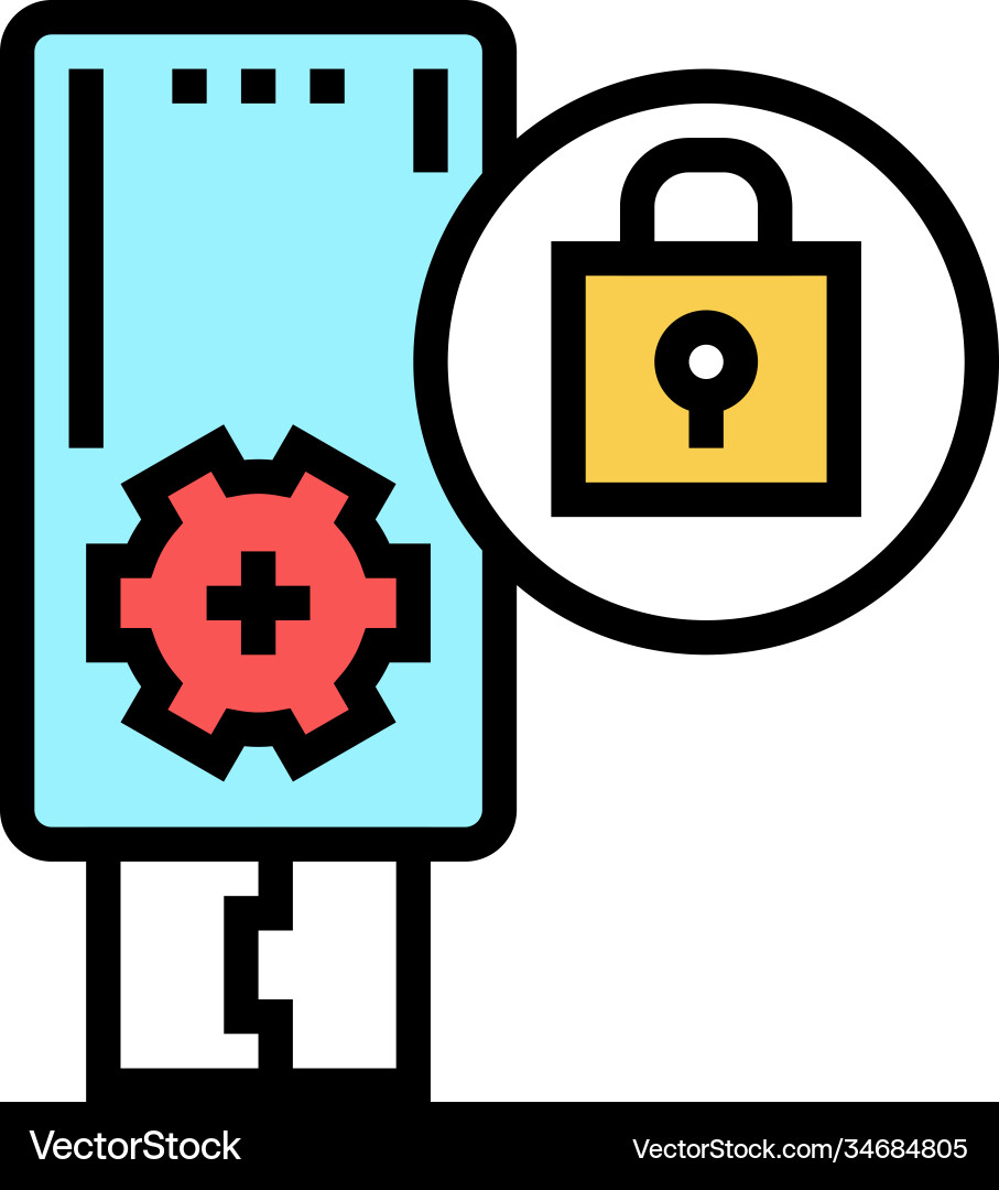 Flash drive password color icon Vector Image