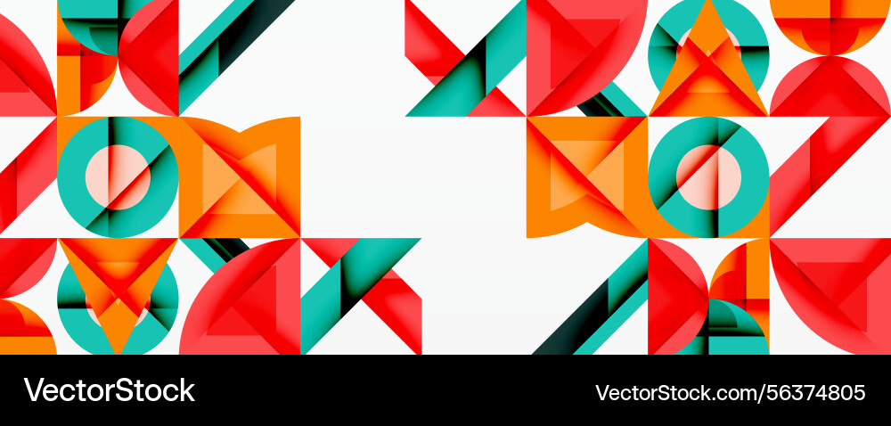Geometric patterns repeat bright colors create vector image