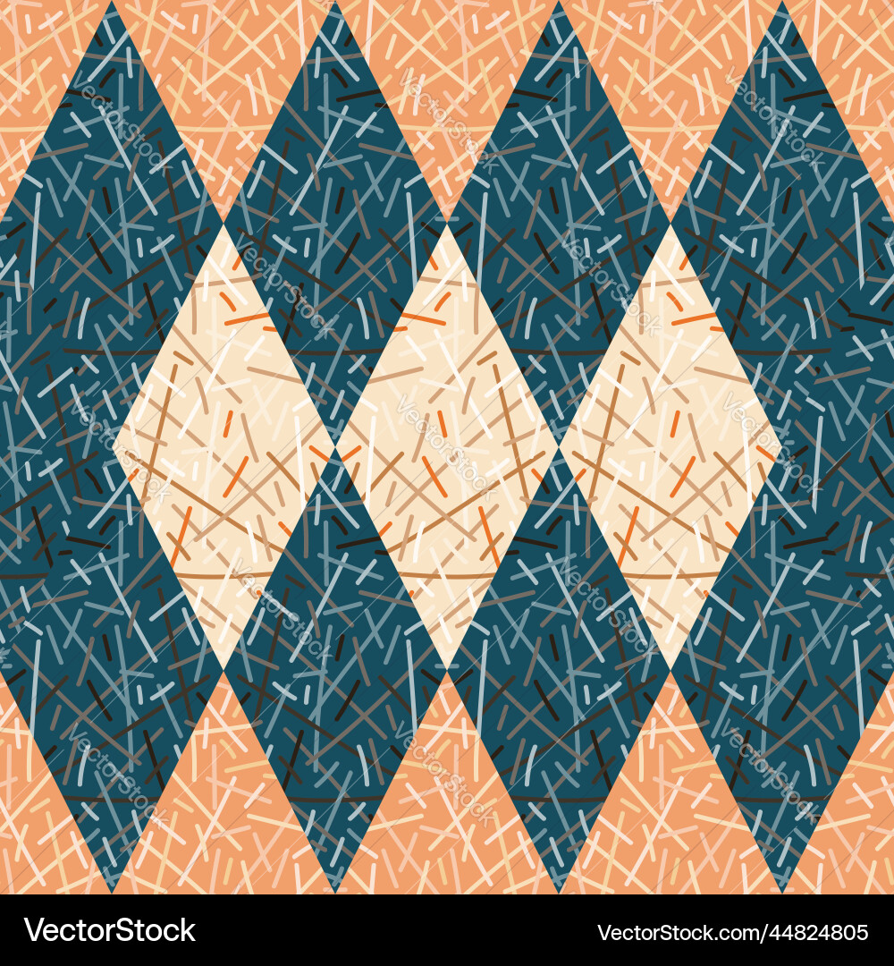Random lines mosaic seamless pattern hand drawn Random lines mosaic seamless pattern hand drawn vector image