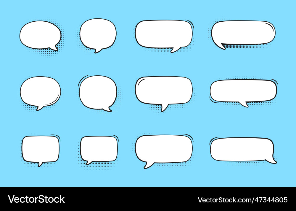 Retro empty speech bubble with black halftone Retro empty speech bubble with black halftone Vector Image