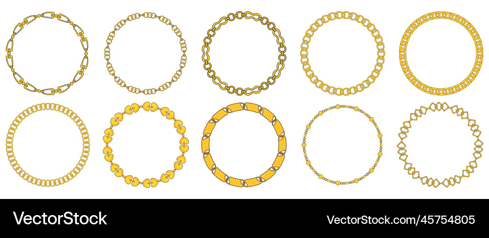 Round chain frame circle chains border boho Round chain frame circle chains border boho vector image