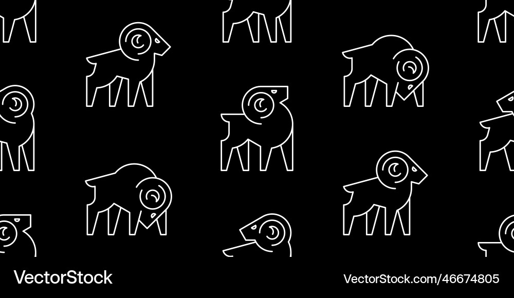 Seamless pattern with rams Vector Image