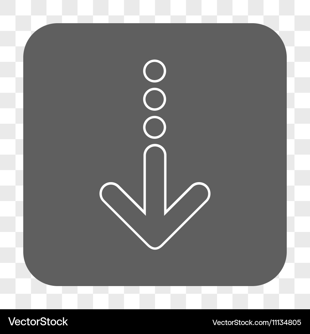 Send down rounded square button vector image