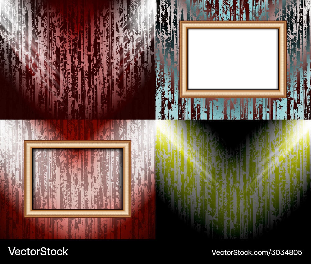Set of background with frames and spotlights Vector Image