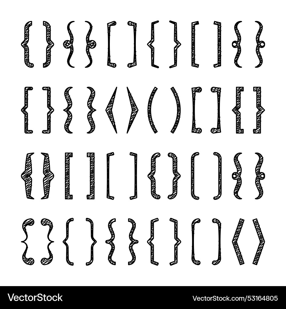 Shaded text brackets black quotation box curly Shaded text brackets black quotation box curly vector image