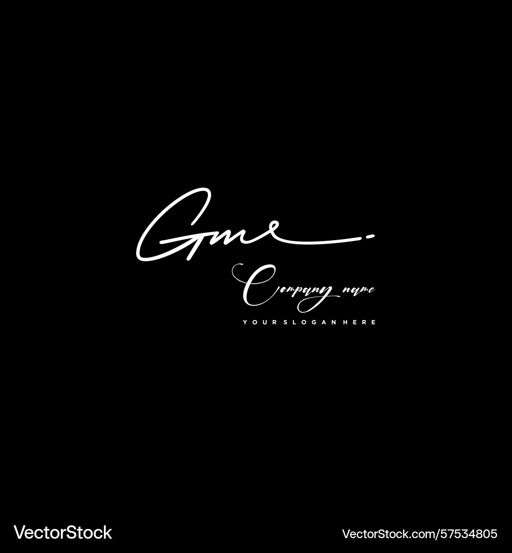 Signature style gm initial logos initials logo Vector Image