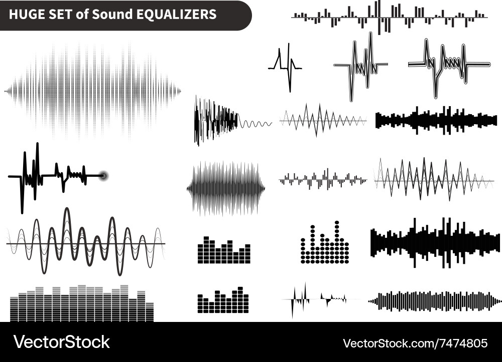 Sound Wave Audio Equalizer Set vector image