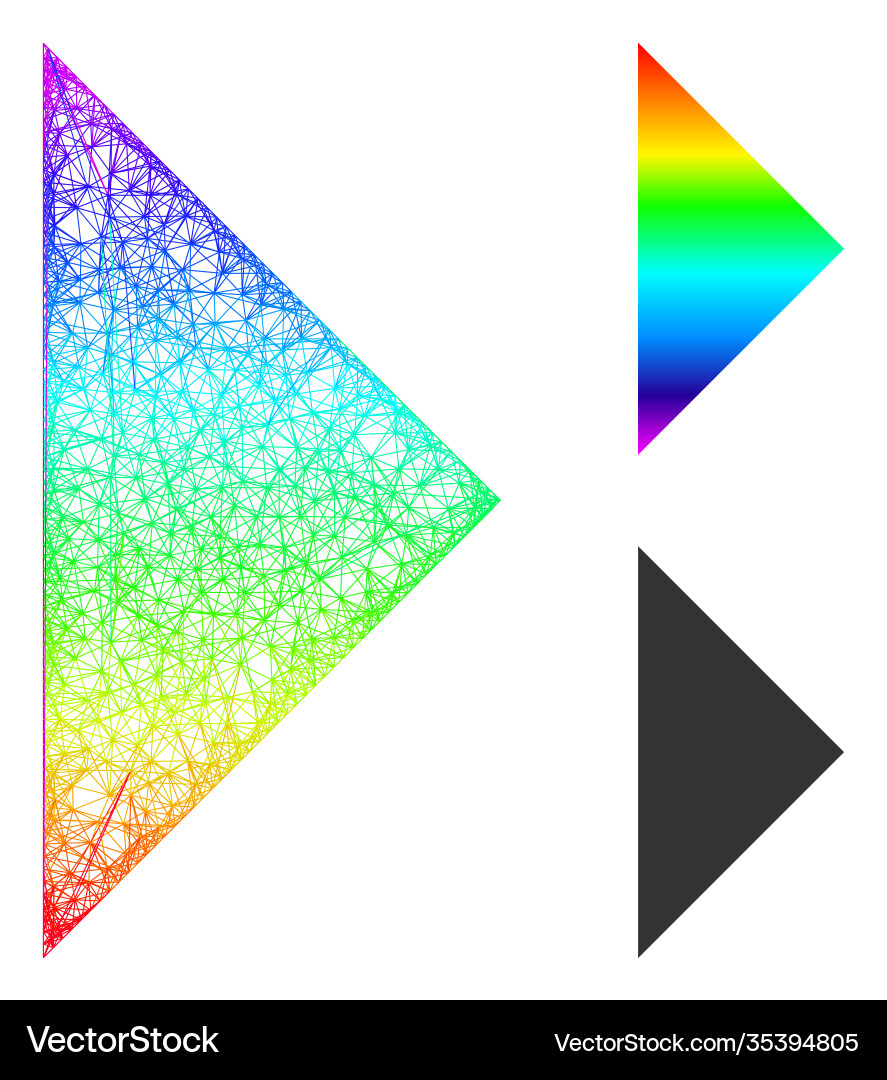Spectrum linear gradient arrowhead right icon Spectrum linear gradient arrowhead right icon vector image