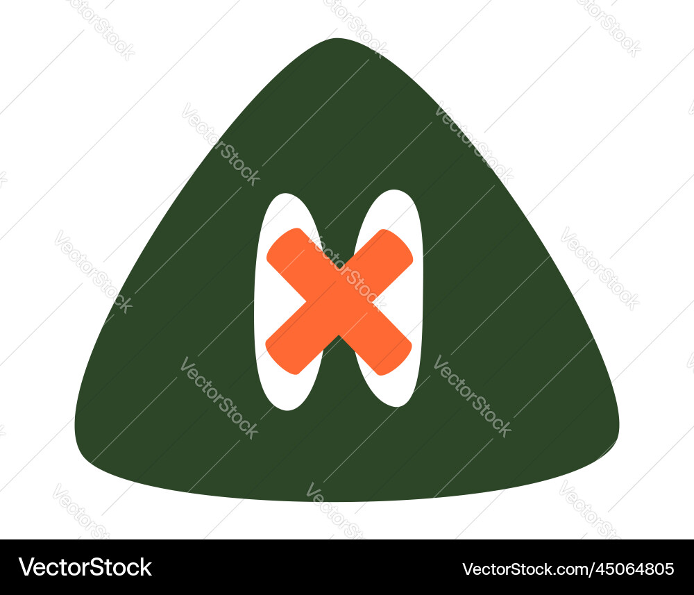 Triangular button in flat style vector image