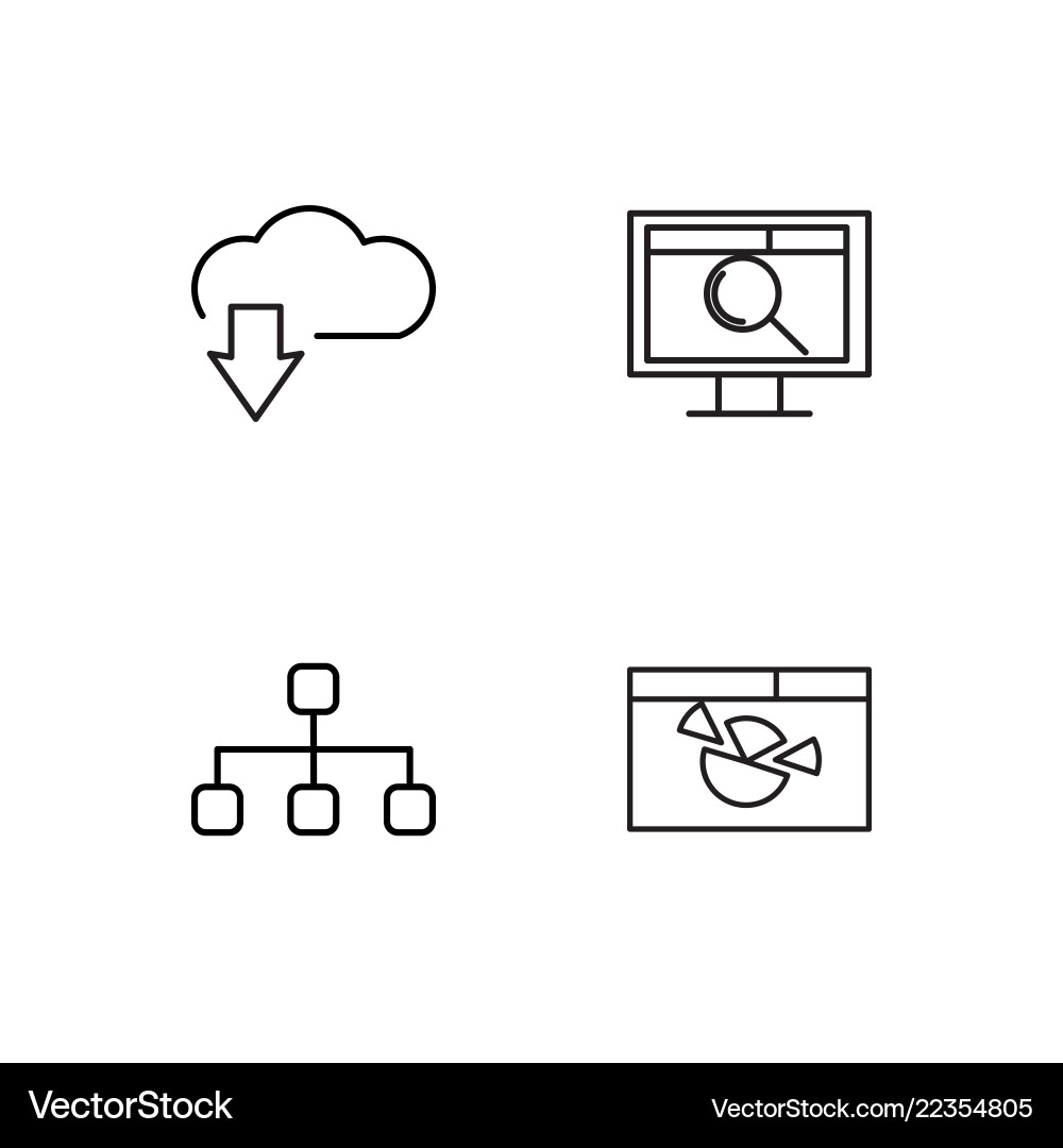 Web simple outlined icons set Vector Image