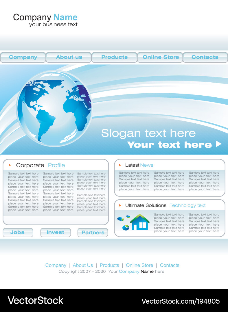 Web site template vector image