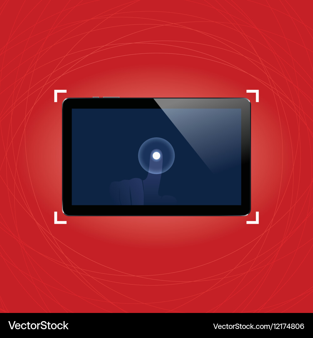 Digital tablet with shiny sensor screen touch Vector Image