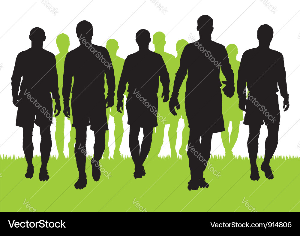 Football Player Silhouettes Vector Image