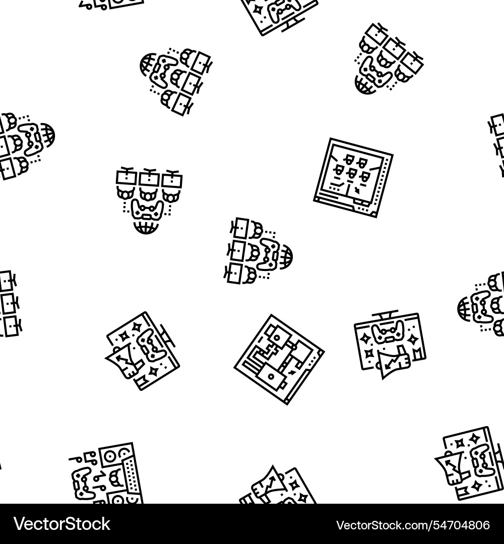 Game development computer seamless pattern Game development computer seamless pattern vector image